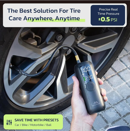 WOOWIND prenosni kompresor za pnevmatike – 150 PSI, USB-C