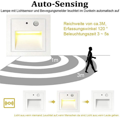 💡 8x SUBOSI vgradne LED luči s senzorjem gibanja 3W – 3000K, IP65, aluminij