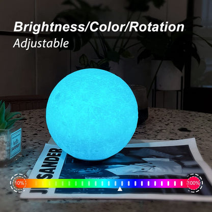 3D tiskana lunina lučka s 16 barvami in daljincem - 15 cm - naklikaj.si