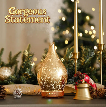 PORSEME 3D Aroma Difuzor 150 ml – stekleni ultrazvočni difuzor z LED osvetlitvijo