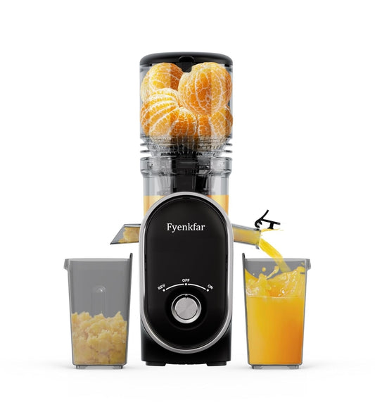 🍊 Počasni sokovnik Fyenkfar 802K, 300W – hladno stiskanje sadja in zelenjave (črn,siv)