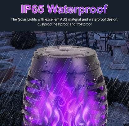 🔥 Solar torches with real flame effect PURPLE - set of 6 pieces