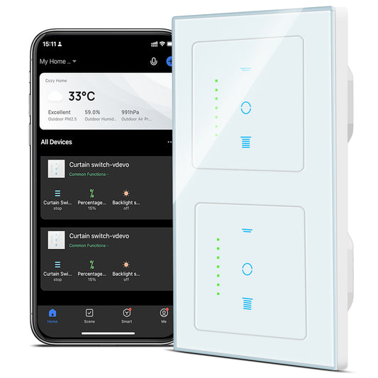 🪟 CURRYSMARTER pametno dvojno stikalo za rolete z WiFi povezavo in glasovnim upravljanjem
