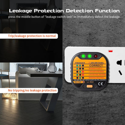 WOWLELA tester PM6860ER – tester vtičnic z RCD funkcijo