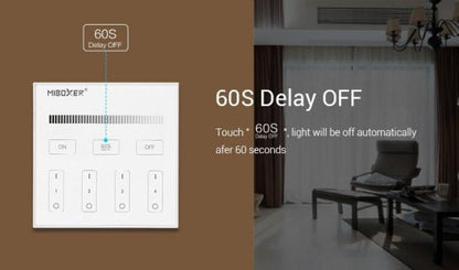 MiBoxer Stenski upravljalnik Mi-Light FUT-B1 – pametni 4-conski zatemnilnik za enobarvne LED trakove