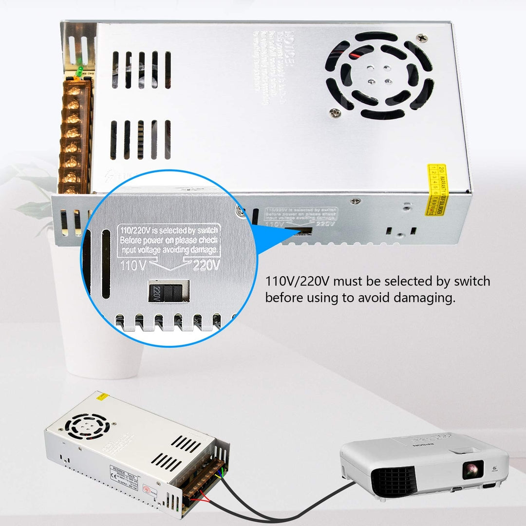 REDREX 24V 15A napajalnik – 360W, z ventilatorjem, kovinsko ohišje