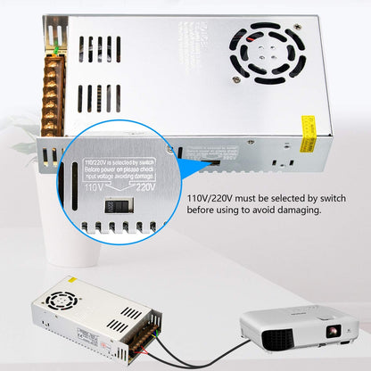 REDREX 24V 15A napajalnik – 360W, z ventilatorjem, kovinsko ohišje