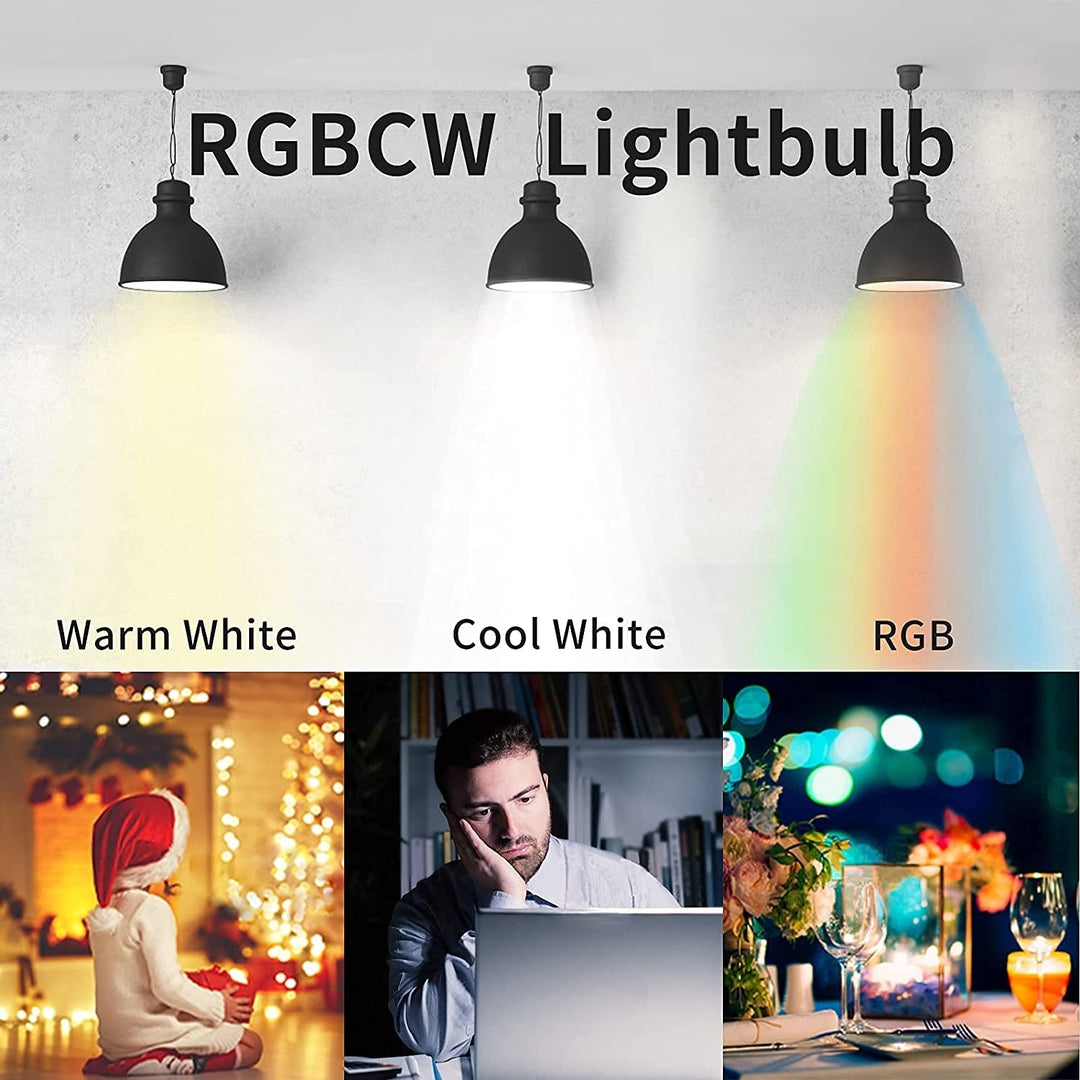 4x FITOP pametne WiFi žarnice E14, 4,9W,  – RGB + topla/hladna bela, 470 lm, 16 miljonov barv