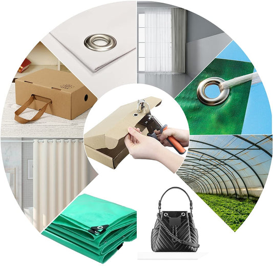 🔧 BriSunshine Eyelet set – ročne klešče za kovinske obročke + 500 kosov obročkov (Ø 10 mm)