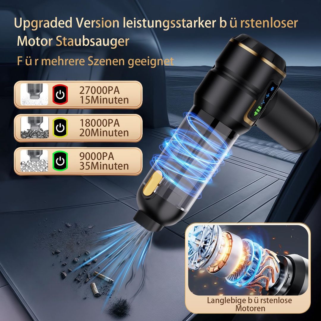 4-v-1 Akumulatorski ročni sesalnik in pihalnik Lyiazsoy (27.000 Pa) - naklikaj.si