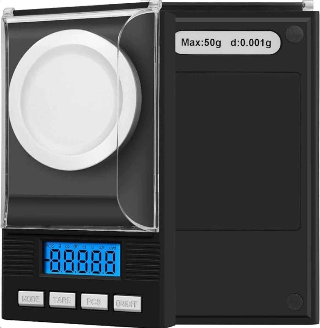 Digitalna precizna tehtnica 0.001 g / 50 g – z LCD zaslonom in dodatki