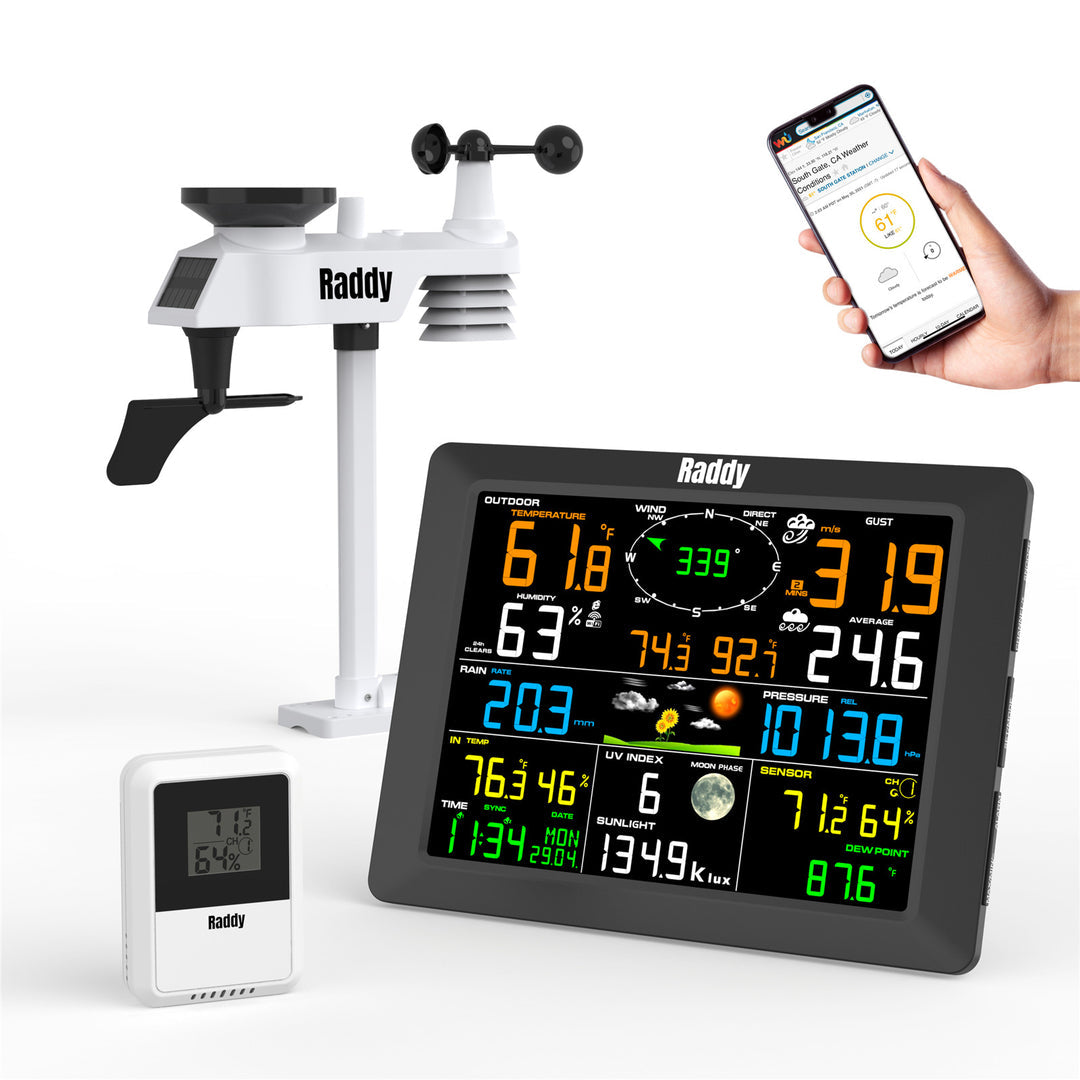 🌦 Raddy WF-100C Professionelle Wetterstation