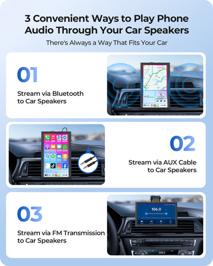 Krunia 7" prenosni pametni avtomobilski zaslon za Apple CarPlay in Android Auto