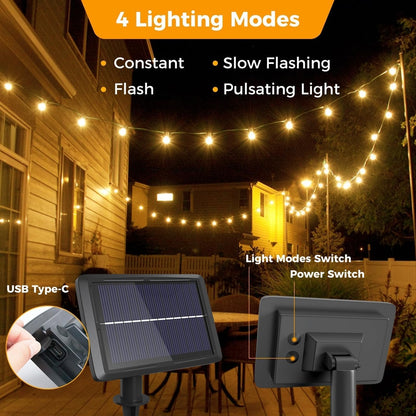 💡 Solar LED string lights 15m – decorative and energy-saving lighting