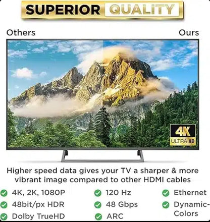 PowerBear 4K HDMI kabel High-Speed z zlatimi priključki - pleteni najlon (različne dolžine)