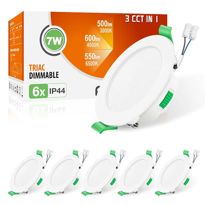 💡6x Alusso LED recessed light 7W (85mm) – white/black/chrome