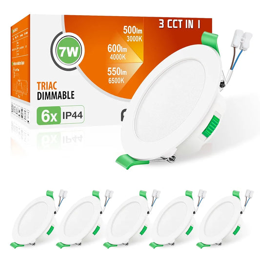 💡6x Alusso LED recessed light 7W (85mm) – white/black/chrome