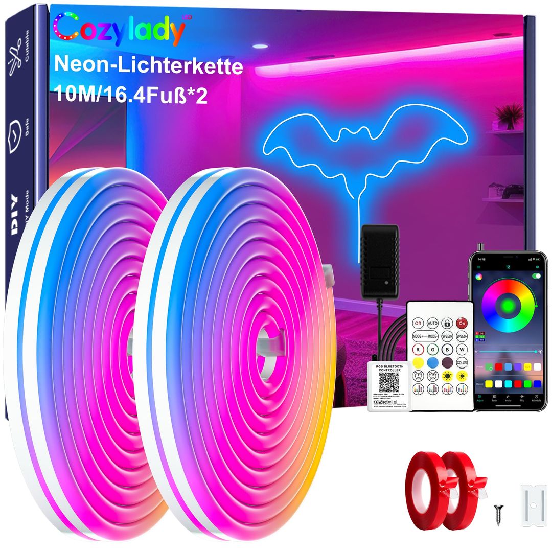 Pametni RGB Neon LED trak 10 m, aplikacija, daljinec