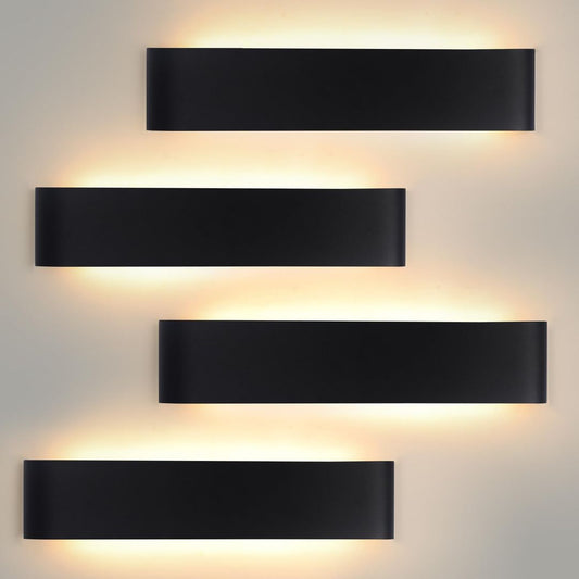 Komplet 4x Mille Lucciole 24W LED notranja stenska svetilka - 3000K, 4000K, 6500K - črna 38cm - naklikaj.si