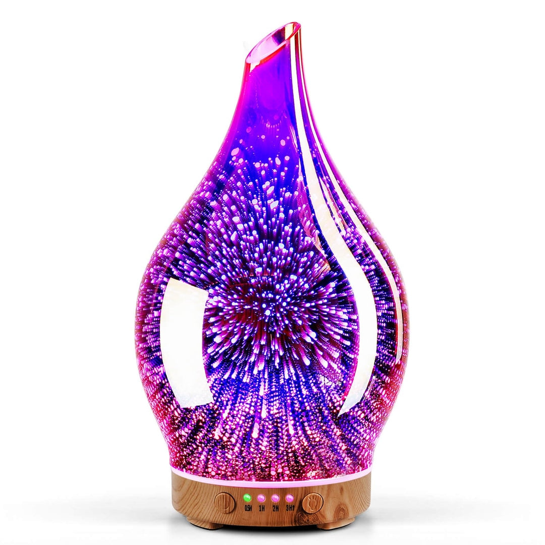 PORSEME 3D Aroma Difuzor 100 ml – stekleni ultrazvočni difuzor z LED osvetlitvijo (Rose Gold)