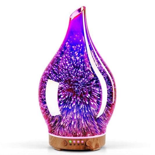 PORSEME 3D Aroma Difuzor 100 ml – stekleni ultrazvočni difuzor z LED osvetlitvijo (Rose Gold)