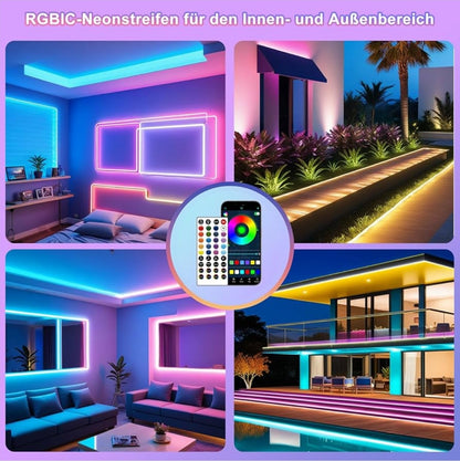 15m HEROMIND RGB LED neonski trak, daljinec, aplikacija, IP67