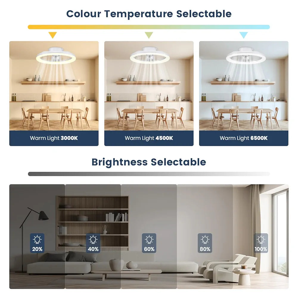 Stropna LED luč z ventilatorjem in daljincem, Wi-Fi, 48W