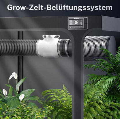 Hon&Guan HI-100PE EC cevni ventilator z inteligentnim krmilnikom (360 m³/h, 100 mm, 28 dB)