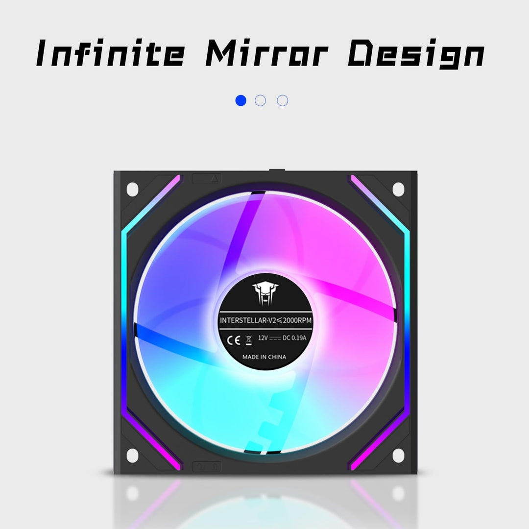 Interstellar Black V2 ARGB PC ventilator 120 mm – komplet 3 kosov (črn)