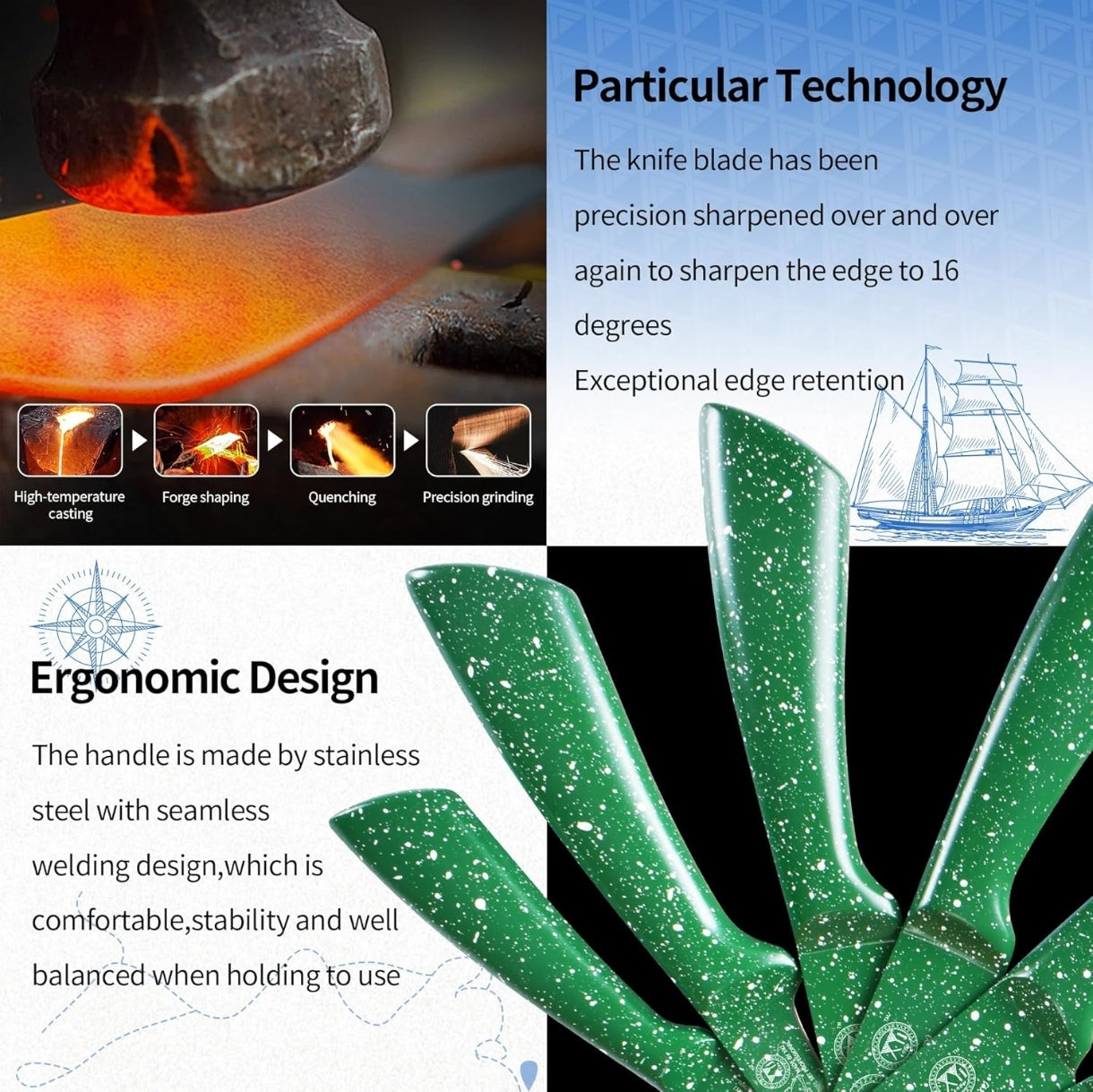 Set nožev XYJ - 13v1 z stojalom