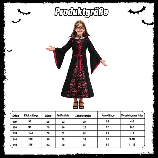 Vampirski kostum za dekleta - komplet z obleko in dodatki, velikost 130 - naklikaj.si
