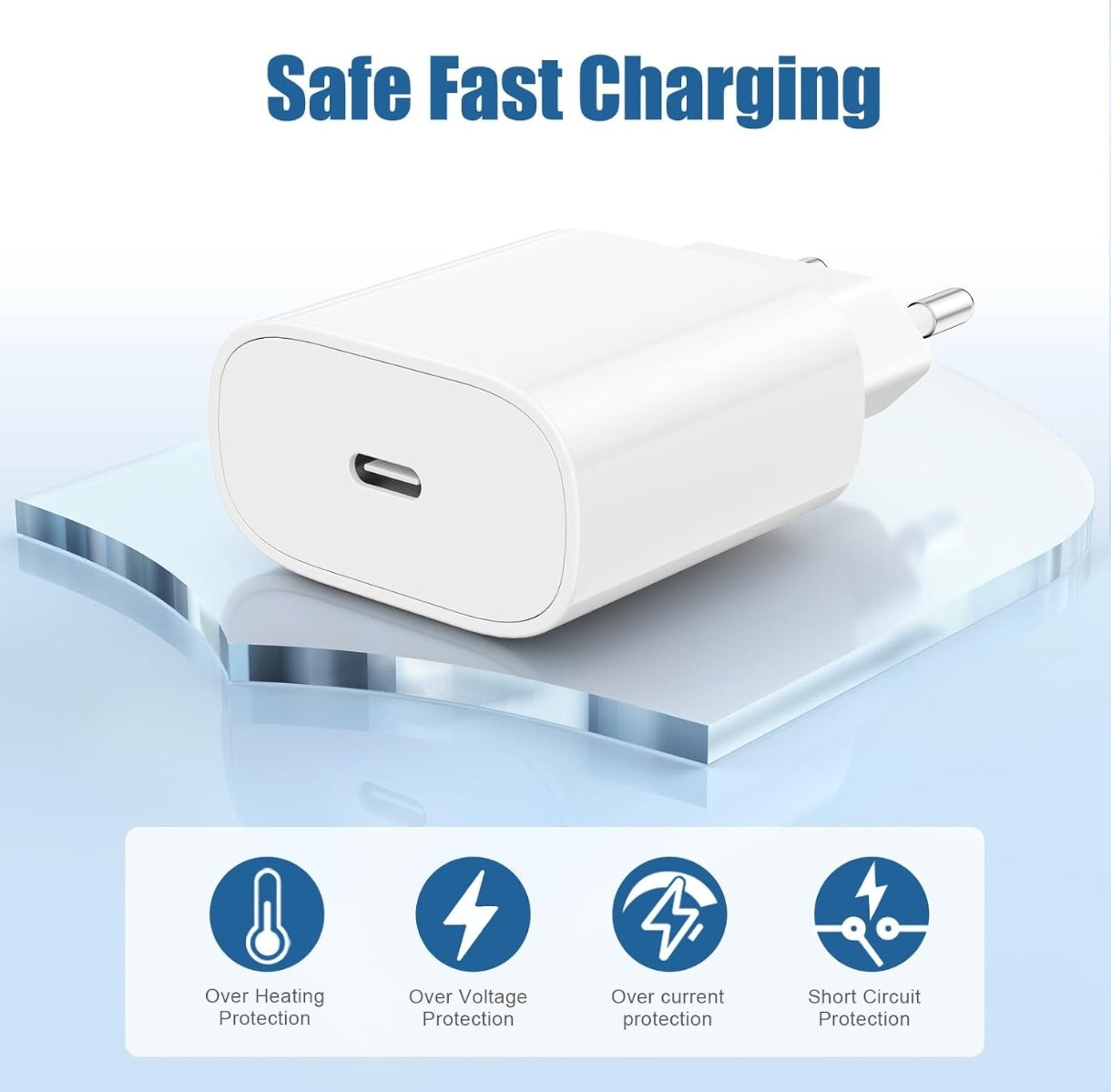 2kom 20W USB-C hitri polnilec + 60W USB-C na USB-C kabel (2pack)