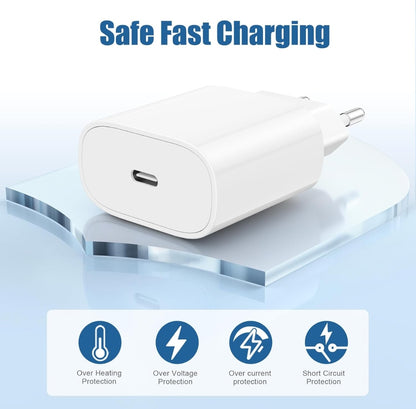 2kom 20W USB-C hitri polnilec + 60W USB-C na USB-C kabel (2pack)