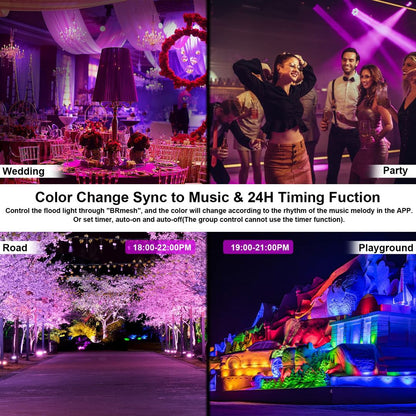 2x pametni RGB LED Reflektor 80W z Bluetooth APP nadzorom