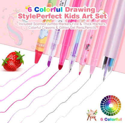 🦄53-piece creative set - unicorn with glitter