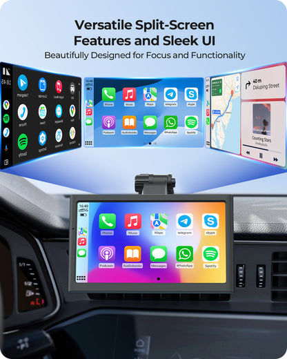 Krunia 7" prenosni pametni avtomobilski zaslon za Apple CarPlay in Android Auto