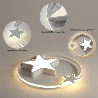 LED stropna svetilka »Zvezda« 30W - 45cm – otroška pametna luč z daljincem