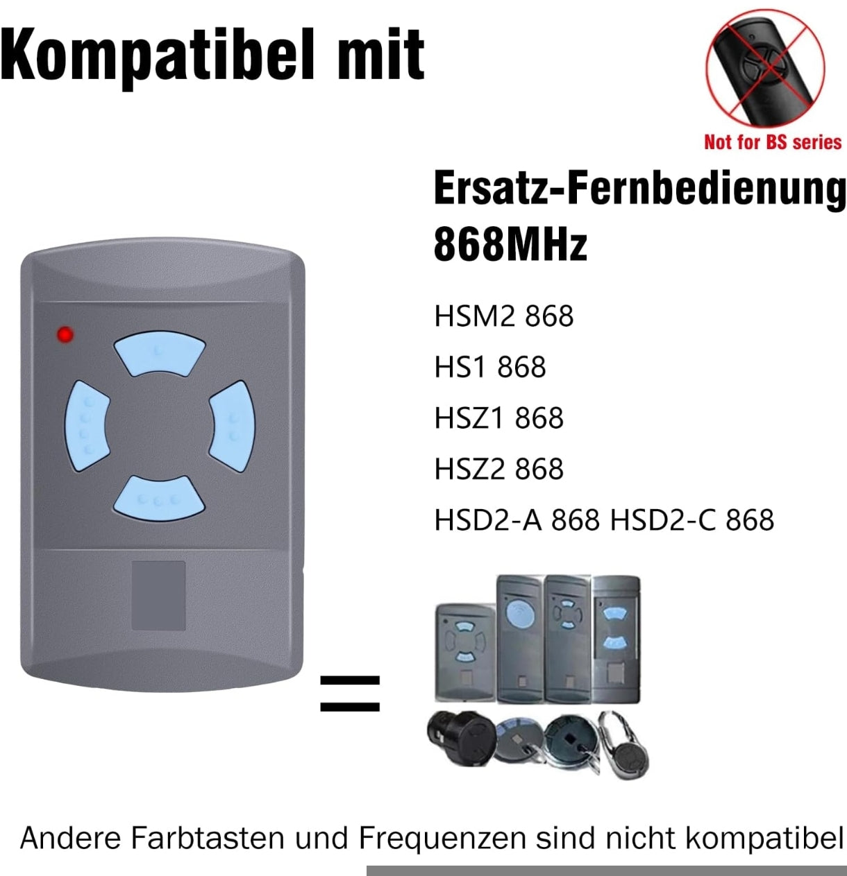 2x daljinec za garažna vrata HÖRMANN – 868,35 MHz (modra tipka)