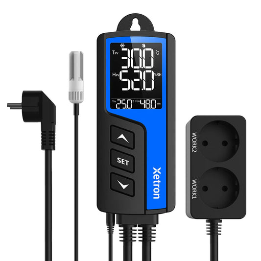 🌡️ Xetron STC-1000ProTH digitalni regulator temperature in vlage, 220V – 2 v 1