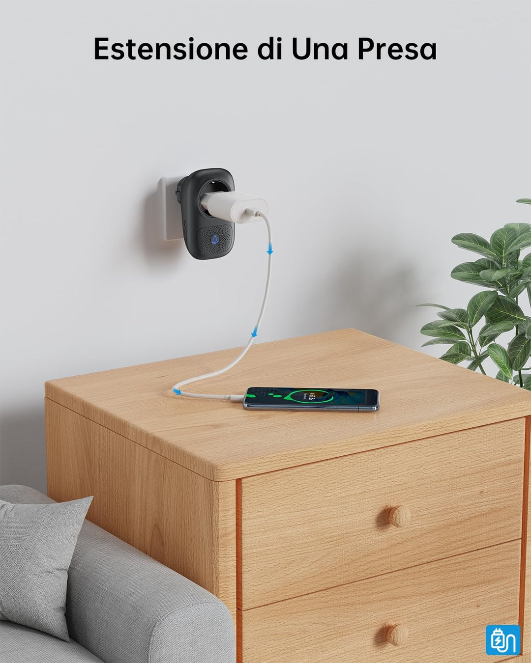 🔔 JeaTone brezžični zvonec IP55 – EU vtič, LED, doseg 150 m