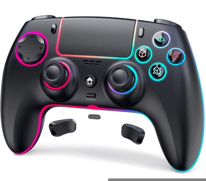 Brezžični gaming kontroler RGB – za PS5 / PC / Android / iOS (črn)