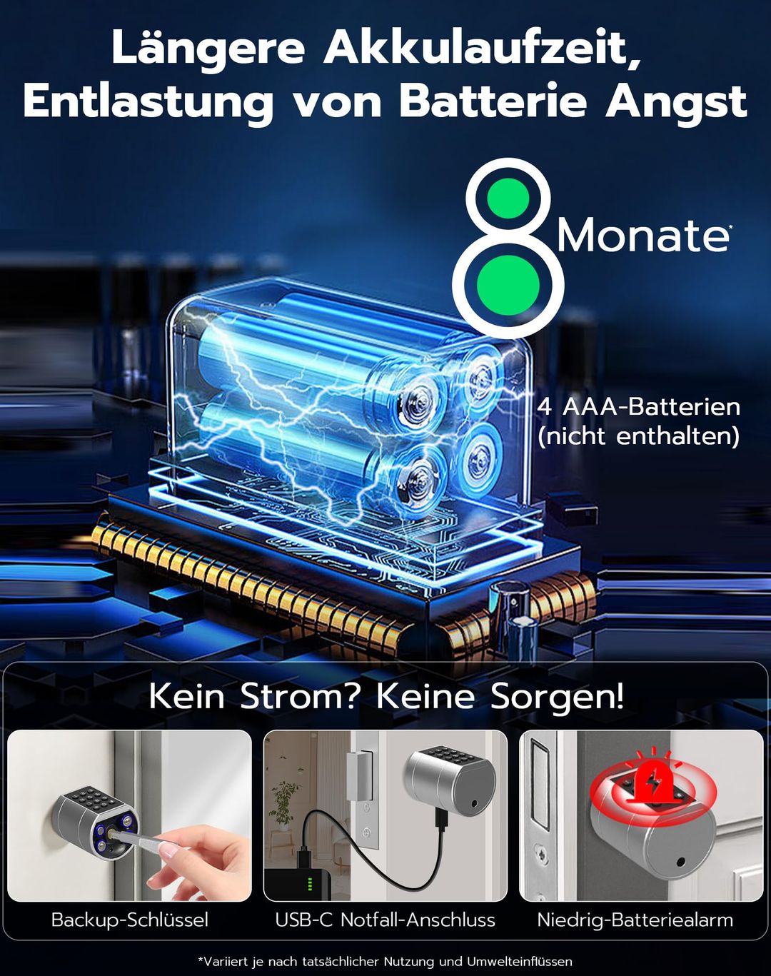 Pametna ključavnica za vrata Eseesmart s prstnim odtisom, kodo in RFID - naklikaj.si