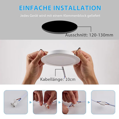 💡 12x Grebeam LED recessed light 12W (143mm) – white, IP65