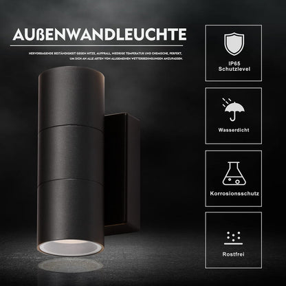 💡 CELAVY LED outdoor wall lamp – 2x5W, 3000K, IP65, black