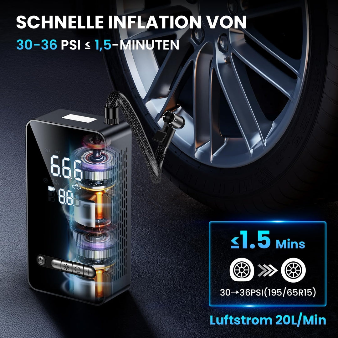 ⚡ IPFLIN prenosni električni kompresor 150PSI 6000mAh