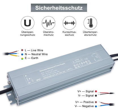 ⚡ REYLAX LED power supply 24V, 100W, IP67 – dimmable
