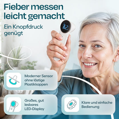 HIMMELSHAUCH MEDICAL 3-v-1 digitalni infrardeči termometer za uho in čelo