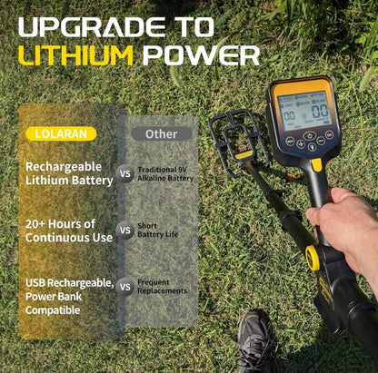 🔎Lolaran professional metal detector, Li-On battery