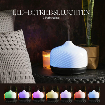 PORSEME aroma difuzor/vlažilec 500 ml – steklen, ultrazvočni, LED osvetlitev