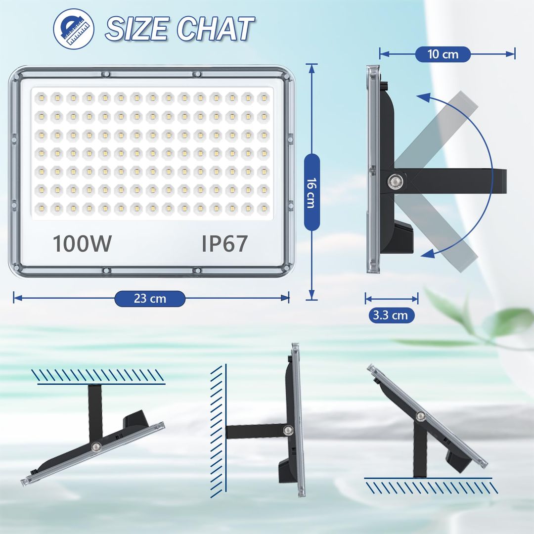Komplet 2x LED reflektorjev 100W, IP67, 6500K (bela svetloba) - naklikaj.si